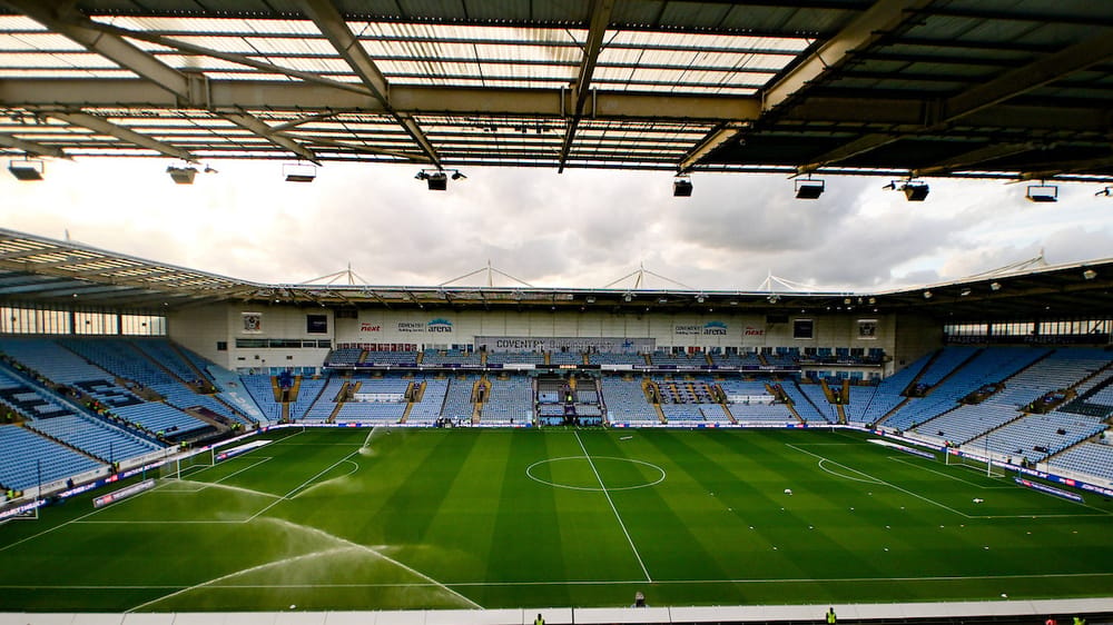 The CBS arena during the EFL Sky Bet Championship match between Coventry City and Derby County at the Coventry Building Society Arena, Coventry, UK on 3 April 2026.