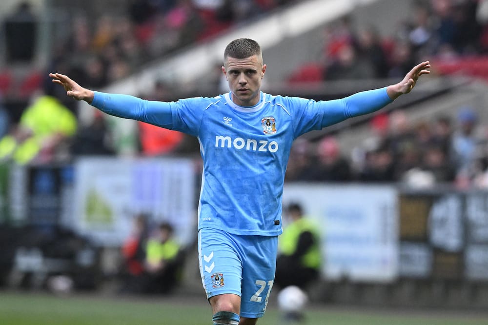 Jake Bidwell (21) of Coventry City gestures during the EFL Sky Bet Championship match between Bristol City and Coventry City at Ashton Gate, Bristol, UK on 7 March 2026.