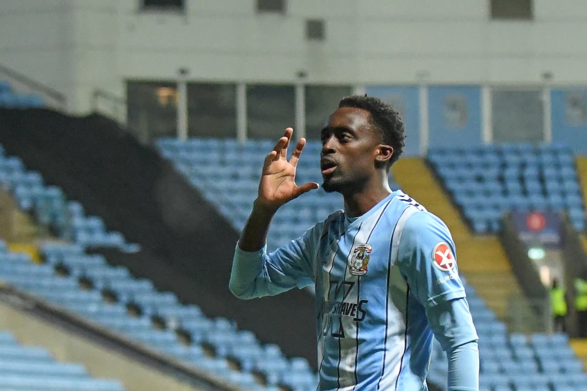 GOAL Coventry City forward Fabio Tavares (30)  scores a goal and celebrates 5-0 during the EFL Sky Bet Championship match between Coventry City and Rotherham United at the Coventry Building Society Arena, Coventry, England on 5 March 2024.