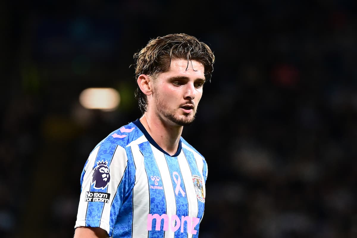 Coventry City defender Jack Rudoni (5) during the Premier League match between Coventry City and Newcastle United at the Coventry Building Society Arena, Coventry, UK on 12 October 2026.
