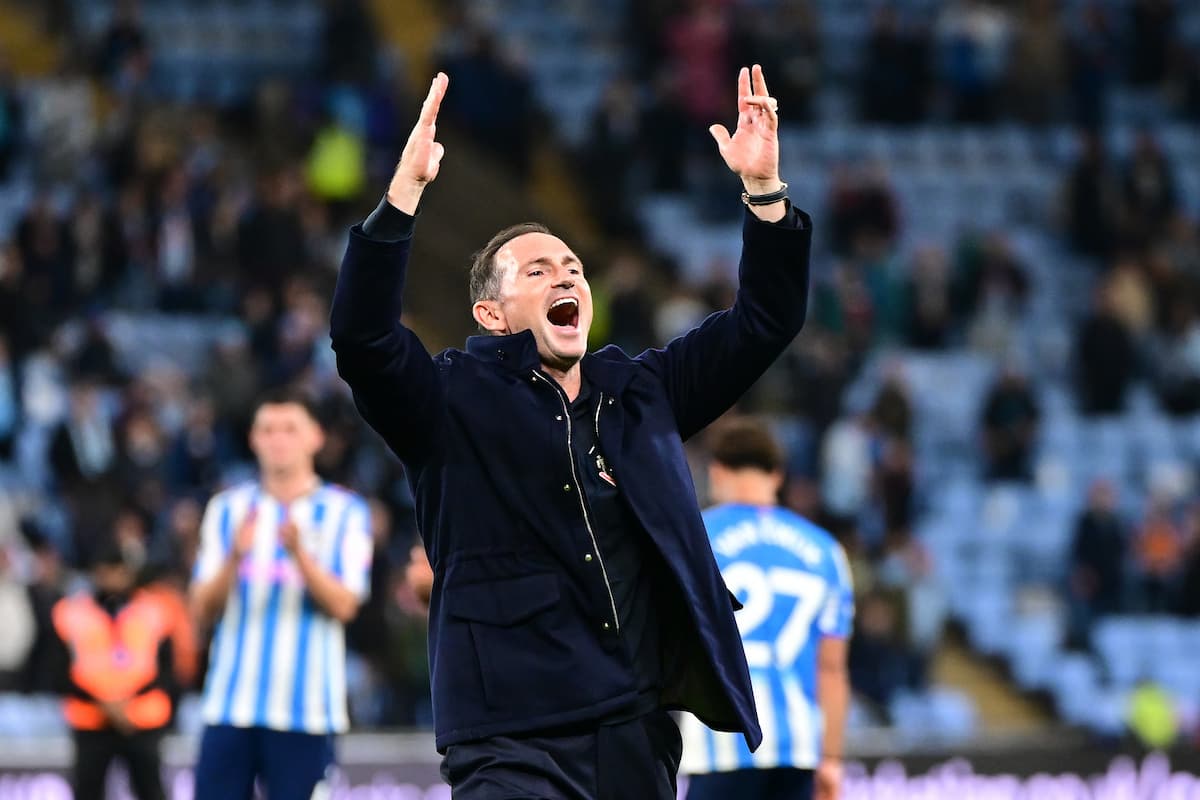 Coventry City manager Frank Lampard celebrates victory during the Premier League match between Coventry City and Newcastle United at the Coventry Building Society Arena, Coventry, UK on 12 October 2026.