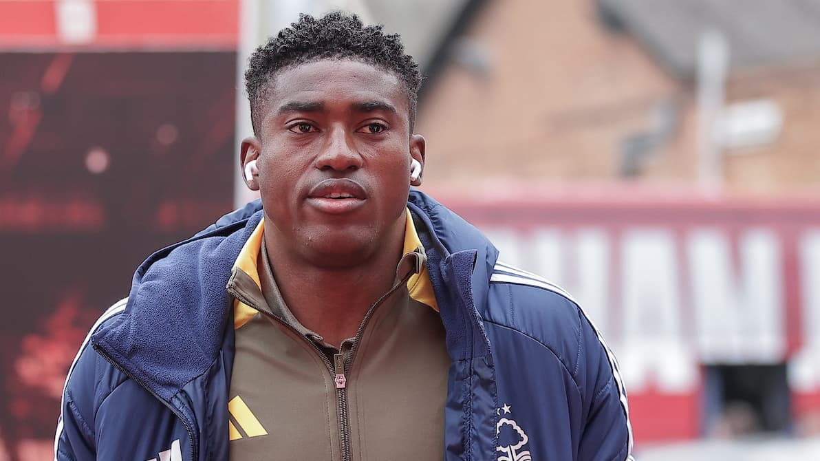 Taiwo Awoniyi of Nottingham Forest during the Premier League match between Nottingham Forest and Brighton and Hove Albion at the City Ground, Nottingham, England on 1 February 2025.
