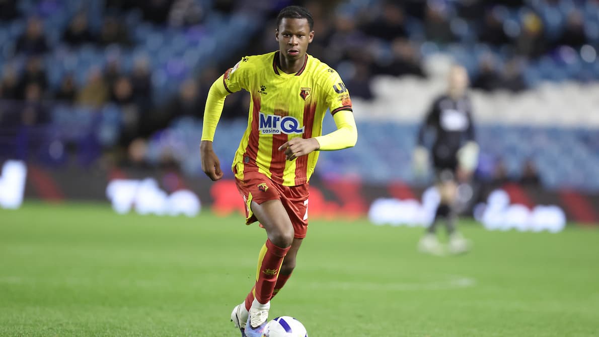 Stephen Mfuni of Watford during the EFL Sky Bet Championship match between Sheffield Wednesday and Watford at Hillsborough, Sheffield, UK on 10 March 2026.