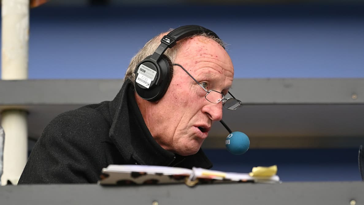 Coventry City legend Steve Ogrizovic on media duties during the EFL Sky Bet Championship match between Coventry City and Reading at the Coventry Building Society Arena, Coventry, England on 22 April 2023.