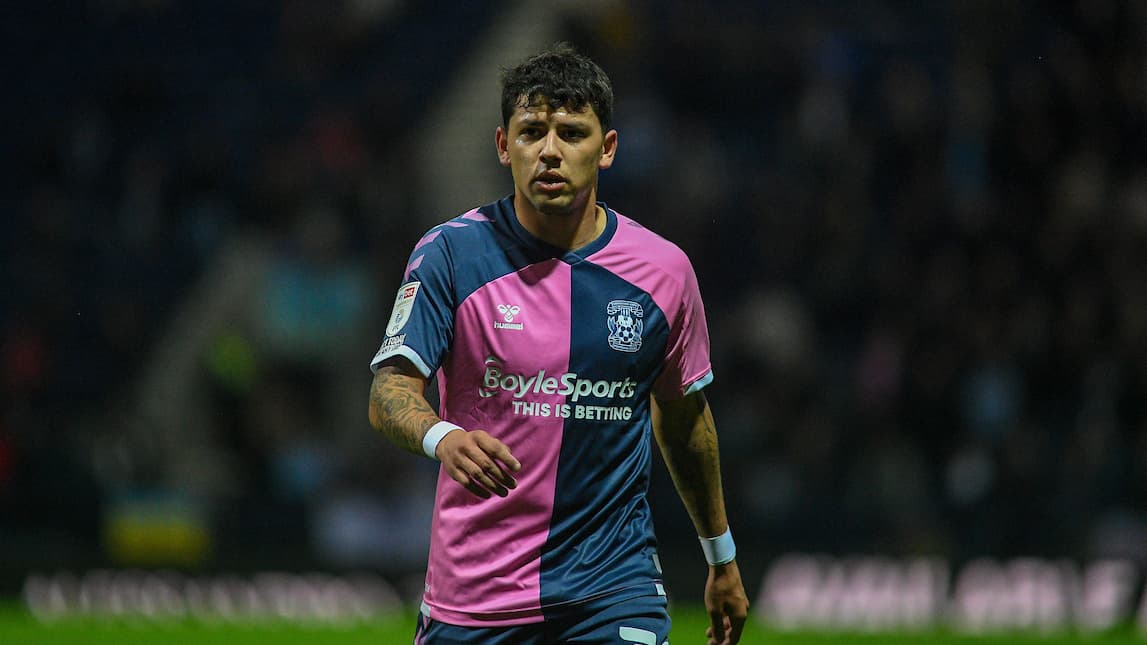 Coventry City's midfielder Gustavo Hamer (38) during the EFL Sky Bet Championship match between Preston North End and Coventry City at Deepdale, Preston, England on 20 October 2021.
