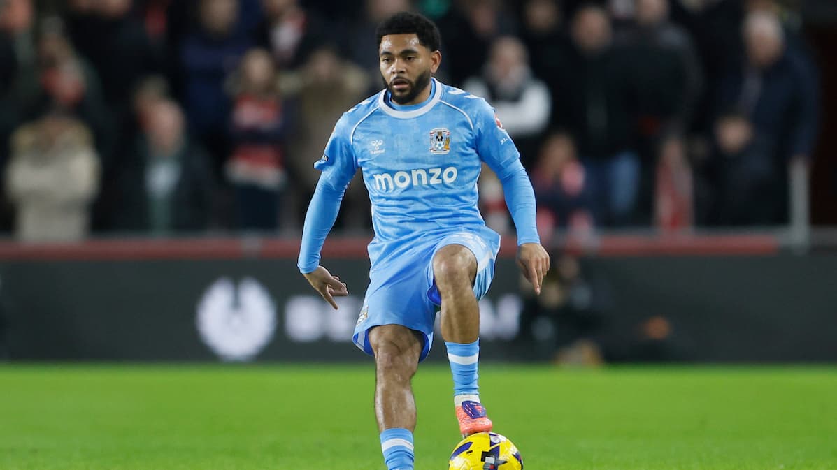 Portrait of Coventry City's   Jay Dasilva   (3)  during the EFL Sky Bet Championship match between Middlesbrough and Coventry City at the Riverside Stadium, Middlesbrough, England on 25 November 2025.