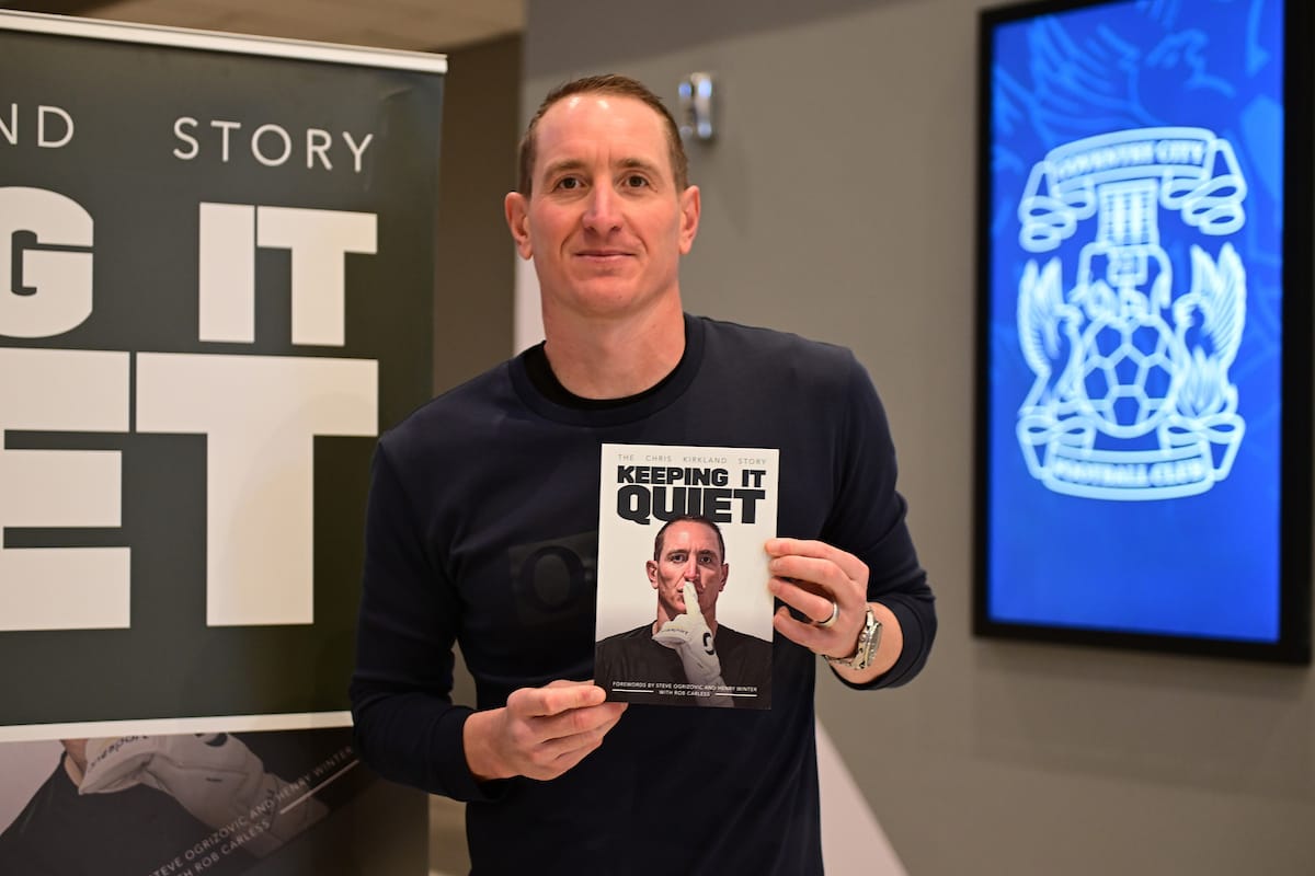 Former Coventry City, Liverpool and England goalkeeper Chris Kirkland promoting his autobiography “Keeping it quiet” during the EFL Sky Bet Championship match between Coventry City and Southampton at the Coventry Building Society Arena, Coventry, UK on 14 March 2026.